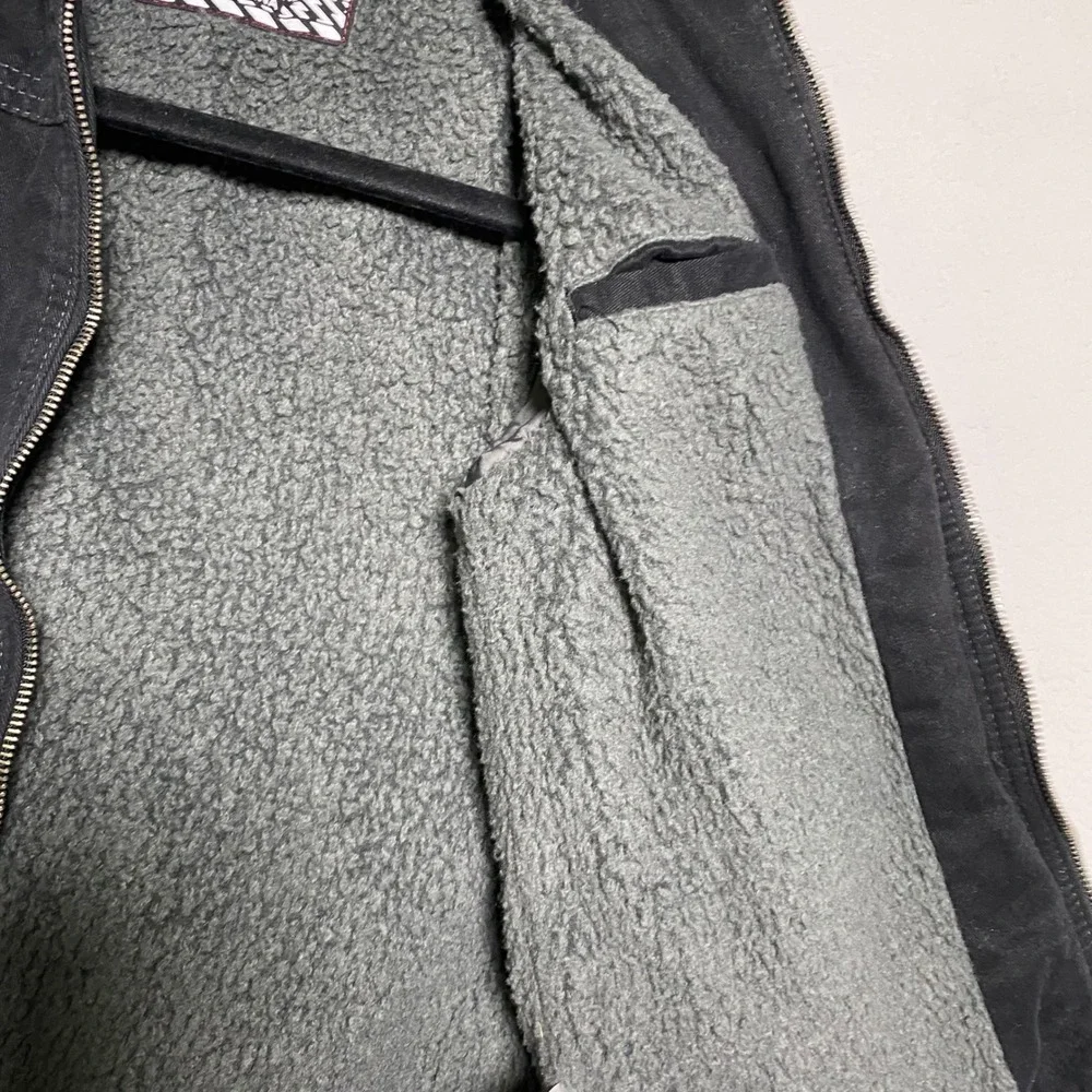 Quiksilver Boys Sherpa Lined Black Denim Bomber Jacket Size‎ 7X Streetwear